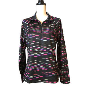 FILA Sport Quarter Zip Jacket in Multi-colors, Size Large